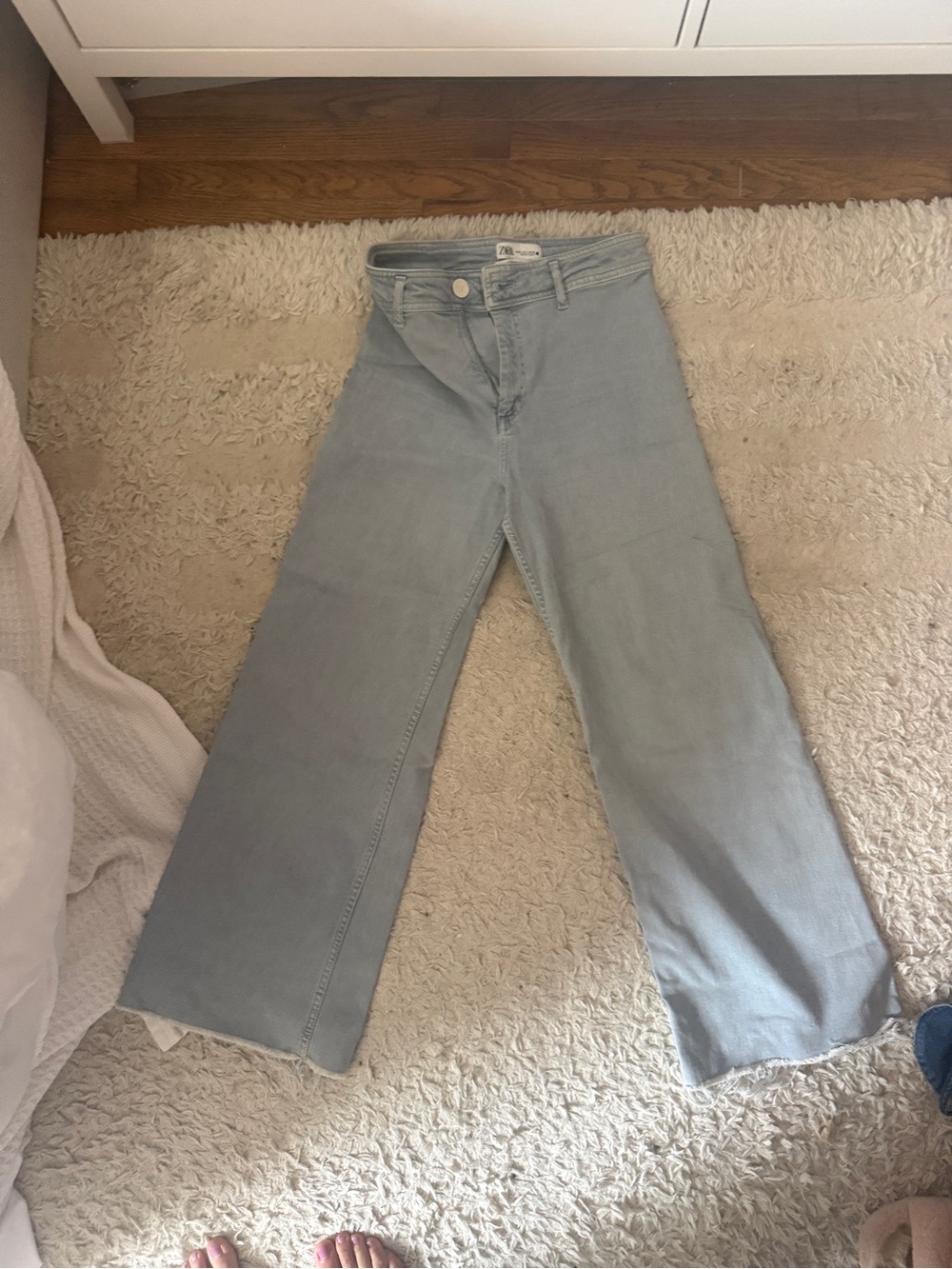 Zara Pale Blue Wide-Leg Jeans